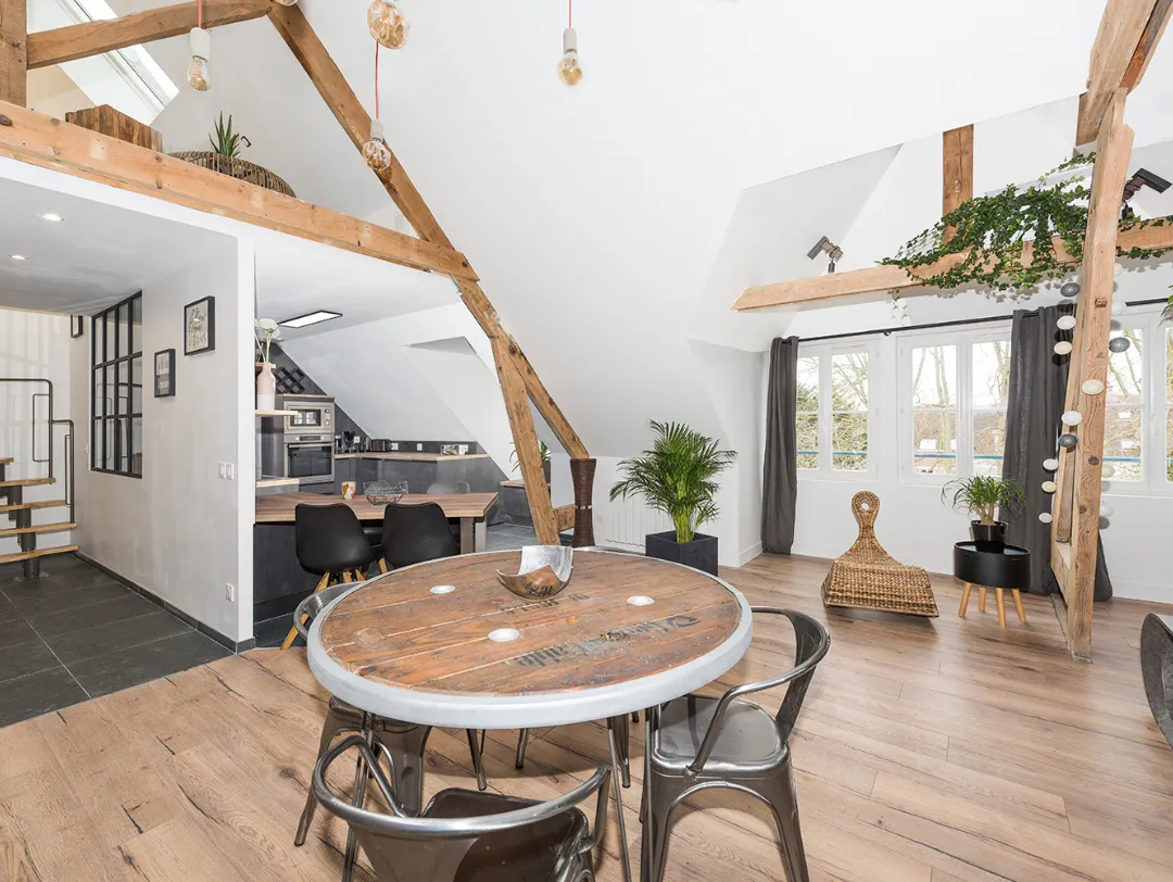 MB Arch&D - Architecte Intérieur et décoratrice Vannes Theix - Rénovation Appartement sous rampants Salle à manger